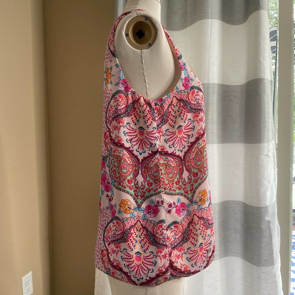 Tabitha Webb Sleeveless Blouse Tank Crepe Paisley Floral M - Picture 4 of 7